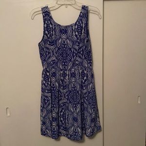 Francesca’s blue and white dress